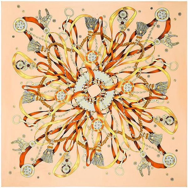 scarves 100cm*100cm twill silk euro brand french design rope tassels and chain metal pattern women square size scarf big shawl 3105, Blue;gray
scarves 100cm*100cm twill silk euro brand french design rope tassels and chain metal pattern women square size scarf big shawl 3105, Blue;gray