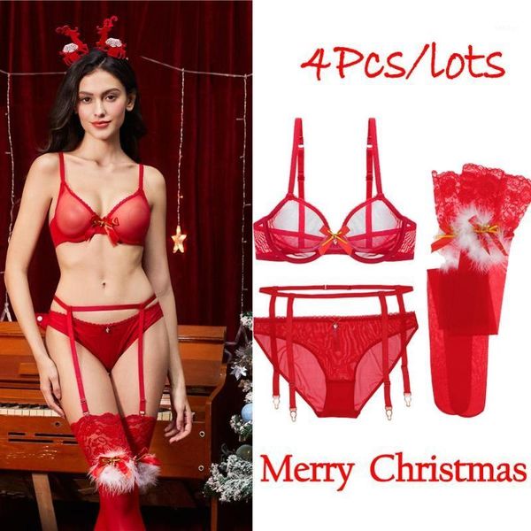 merry christmas lady bra set underwear garter stockings 4 pieces of the birth year red suit1, Red;black
merry christmas lady bra set underwear garter stockings 4 pieces of the birth year red suit1, Red;black