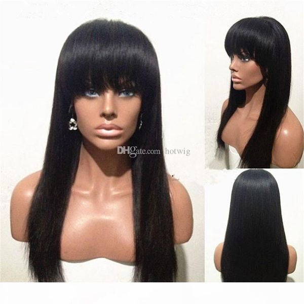 100% human virgin hair full lace wig 10-24'' inches long hair lace front wig with beautiful bangs for black woman swiss lace cap, Black;brown
100% human virgin hair full lace wig 10-24'' inches long hair lace front wig with beautiful bangs for black woman swiss lace cap, Black;brown