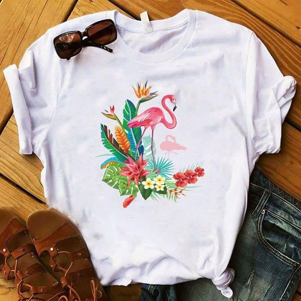 women lady t shirt flower floral flamingo printed tshirt ladies short sleeve tee shirt women female clothes graphic t-shirt, White
women lady t shirt flower floral flamingo printed tshirt ladies short sleeve tee shirt women female clothes graphic t-shirt, White