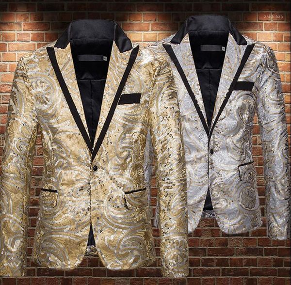 golden sequins blazer men a buckle suits designs jacket mens stage costumes for singers clothes dance star style dress1, White;black
golden sequins blazer men a buckle suits designs jacket mens stage costumes for singers clothes dance star style dress1, White;black