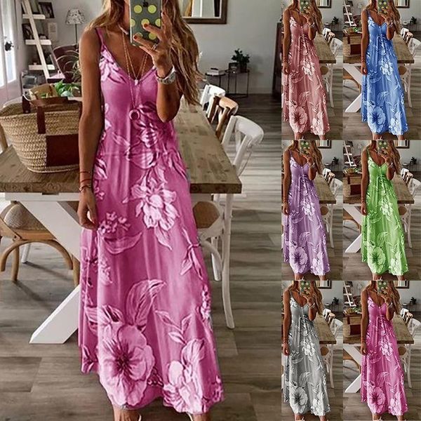 casual dresses deep v-neck floral print beach dress women plus size strap loose long for sling party1, Black;gray
casual dresses deep v-neck floral print beach dress women plus size strap loose long for sling party1, Black;gray