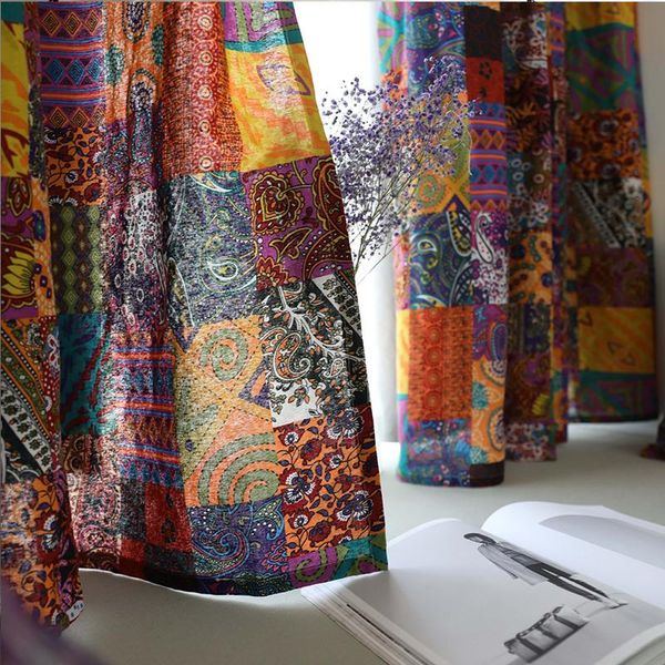 finished bohemian antique folk style living room study cotton linen semi shading curtain
finished bohemian antique folk style living room study cotton linen semi shading curtain
