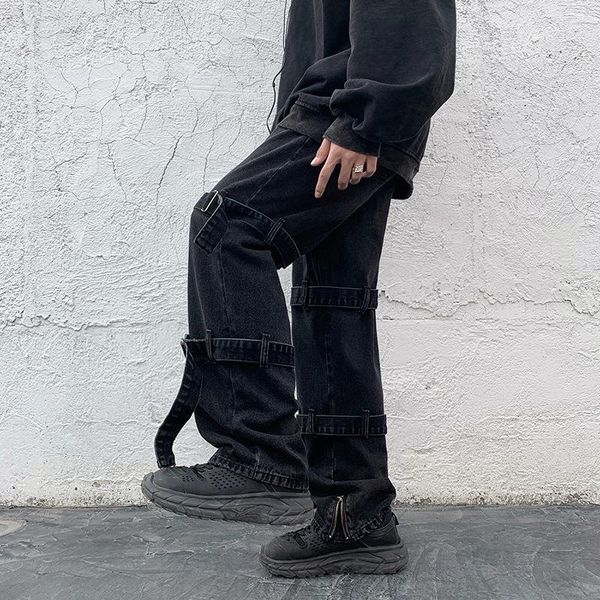 men's jeans men clothing 2021 spring hong kong style loose large size straight pants elastic waist women couple overalls, Blue
men's jeans men clothing 2021 spring hong kong style loose large size straight pants elastic waist women couple overalls, Blue