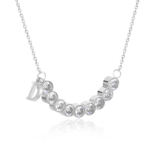 pendant necklaces classic brand d letter necklace & a row round cz crystals love stainless steel jewelry lover's gift, Silver
pendant necklaces classic brand d letter necklace & a row round cz crystals love stainless steel jewelry lover's gift, Silver
