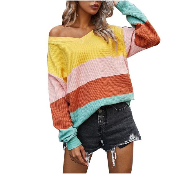 patchwork-colors pullovers sweaters for women autumn winter kintting long-sleeved striped v neck sweater tricot chandail, White;black
patchwork-colors pullovers sweaters for women autumn winter kintting long-sleeved striped v neck sweater tricot chandail, White;black
