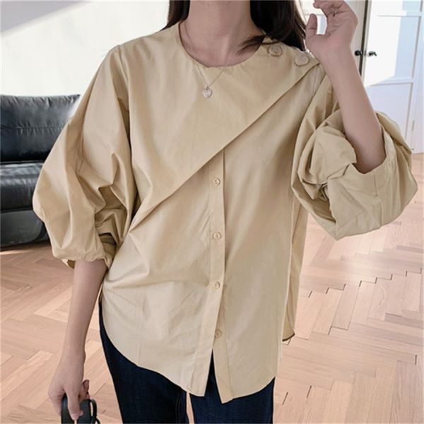 2021 new elegant women's shirts solid to-neck slash single-wind sleeves breasted large autumn dimensions fr7n, White
2021 new elegant women's shirts solid to-neck slash single-wind sleeves breasted large autumn dimensions fr7n, White