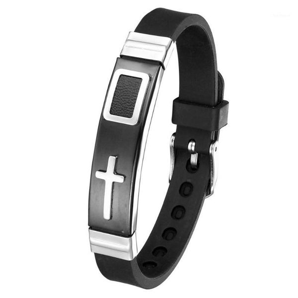 new men's jewelry black silicone rubber bracelet / golden cross modern bracelets for men stainless steel direct shipping1
new men's jewelry black silicone rubber bracelet / golden cross modern bracelets for men stainless steel direct shipping1
