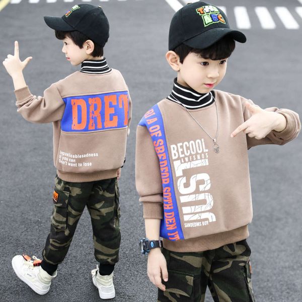 sweater autumn winter 2020 new boys' plush and thickened korean children's undershirt jfya, Black 
sweater autumn winter 2020 new boys' plush and thickened korean children's undershirt jfya, Black