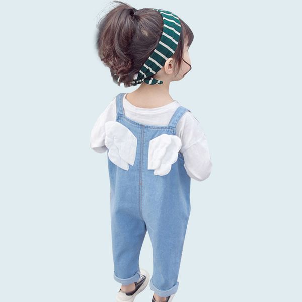 jumpsuit for girl patchwork wing girls jumpsuit jeans three-dimensional pocket kids denim overalls autumn baby clothes for girls y200704, Blue 
jumpsuit for girl patchwork wing girls jumpsuit jeans three-dimensional pocket kids denim overalls autumn baby clothes for girls y200704, Blue