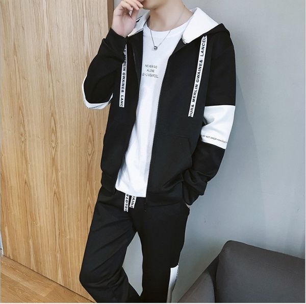 spring autumn running sport sets 2020 new fashion men's casual hooded clothes hoodie two-piece youth sport sweater, Black;blue
spring autumn running sport sets 2020 new fashion men's casual hooded clothes hoodie two-piece youth sport sweater, Black;blue