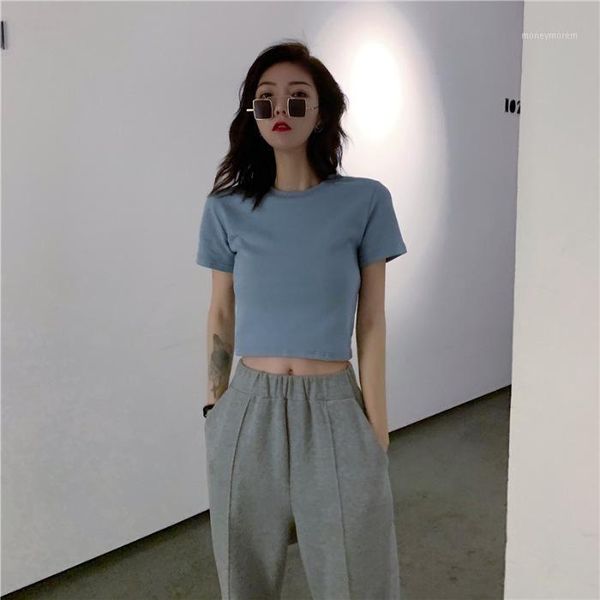 multicolor short cropped t-shirt women black white short-sleeved high-waist tights new solid color women's short-sleeved1
multicolor short cropped t-shirt women black white short-sleeved high-waist tights new solid color women's short-sleeved1