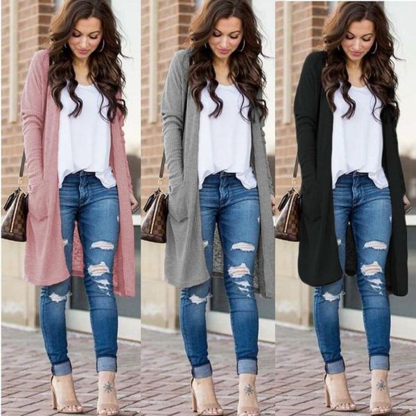 casual knitted long cardigan female loose cardigan knitted jumper warm winter 2019 solid sweater women cardigan coat, White;black
casual knitted long cardigan female loose cardigan knitted jumper warm winter 2019 solid sweater women cardigan coat, White;black