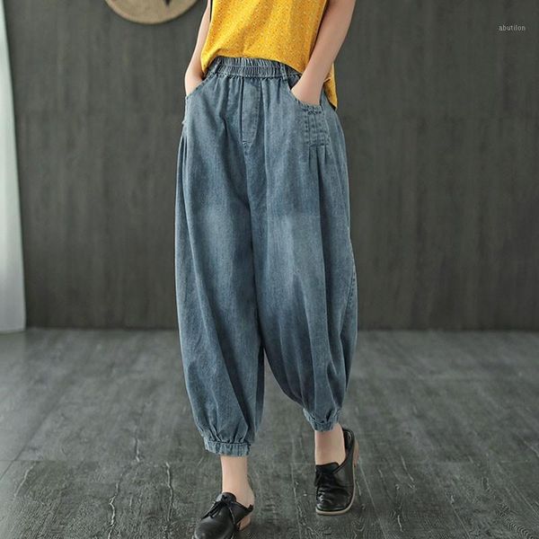 women's jeans johnature 2021 summer retro patchwork pocket elastic waist denim harem pants loose casual all-match women ankle-length je, Blue
women's jeans johnature 2021 summer retro patchwork pocket elastic waist denim harem pants loose casual all-match women ankle-length je, Blue