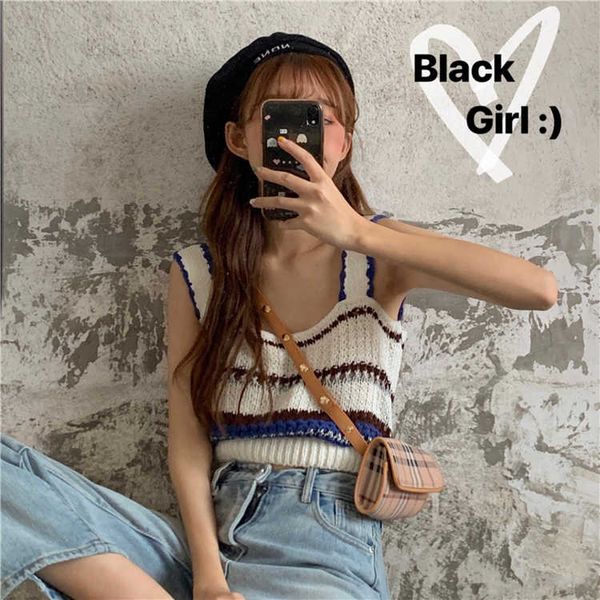 sweet korean style new summer women's clothing fashion sleeveless crop female striped panelled thin knitted camis vest hot, White
sweet korean style new summer women's clothing fashion sleeveless crop female striped panelled thin knitted camis vest hot, White