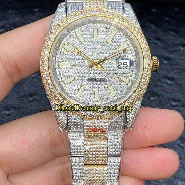 v3 upgrade version 126331 126334 126333 diamonds dial eta a2824 automatic mens watch two tone 904l steel iced out full diamond case watches, Slivery;brown
v3 upgrade version 126331 126334 126333 diamonds dial eta a2824 automatic mens watch two tone 904l steel iced out full diamond case watches, Slivery;brown