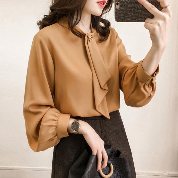 women's blouses & shirts women chiffon commuter shirt puff sleeve solid color long top, White
women's blouses & shirts women chiffon commuter shirt puff sleeve solid color long top, White
