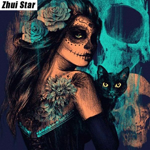 new full square diamond 5d diy diamond painting "skull cat women" embroidery cross stitch rhinestone mosaic painting decor gift
new full square diamond 5d diy diamond painting "skull cat women" embroidery cross stitch rhinestone mosaic painting decor gift