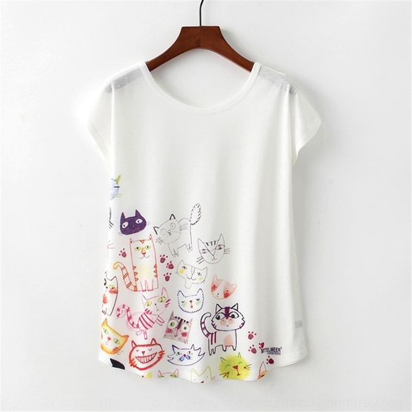 kcuwn summer new cat hand round cat round neck short sleeve loose painted summer new color hand painted color women's neck short t-shir, White
kcuwn summer new cat hand round cat round neck short sleeve loose painted summer new color hand painted color women's neck short t-shir, White