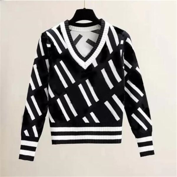 new style women's sweaters designer mujer sweater womens long sleeve sweatshirt letter printing casual v neck pullover jumper, White;black
new style women's sweaters designer mujer sweater womens long sleeve sweatshirt letter printing casual v neck pullover jumper, White;black