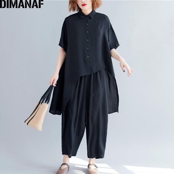 dimanaf plus size women sets summer casual female lady shirts loose big size long pants sets suit cotton solid black 2020, Gray
dimanaf plus size women sets summer casual female lady shirts loose big size long pants sets suit cotton solid black 2020, Gray