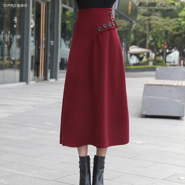 high waist warm wool womens long skirts with button 2021 fashion winter woolen a line skirt streetwear ladies saia longa, Black
high waist warm wool womens long skirts with button 2021 fashion winter woolen a line skirt streetwear ladies saia longa, Black