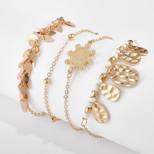 minimalist modern gold plating 4pc set women bracelet set leaves tassel sequin charms for women accessories., Golden;silver
minimalist modern gold plating 4pc set women bracelet set leaves tassel sequin charms for women accessories., Golden;silver