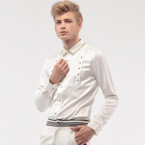fanzhuan new fashion personality male men's man wedding groom badges metrosexual long sleeved dresses shirt 142731, White;black
fanzhuan new fashion personality male men's man wedding groom badges metrosexual long sleeved dresses shirt 142731, White;black