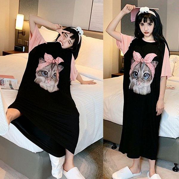 oversized summer loose women cartoon sleepwear leisure short sleeve thin nightgowns printing fruits big size nightdress, Black;red
oversized summer loose women cartoon sleepwear leisure short sleeve thin nightgowns printing fruits big size nightdress, Black;red