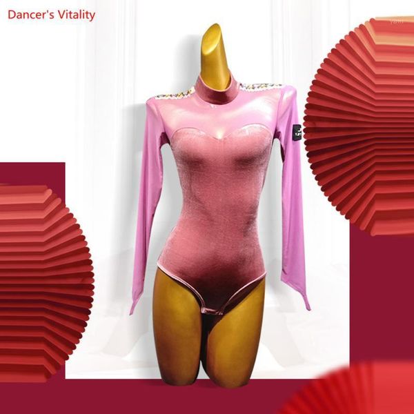 women latin jumpsuit jumpsuit velvet mesh stitching oriental dance dance long sleeves, Black;red
women latin jumpsuit jumpsuit velvet mesh stitching oriental dance dance long sleeves, Black;red
