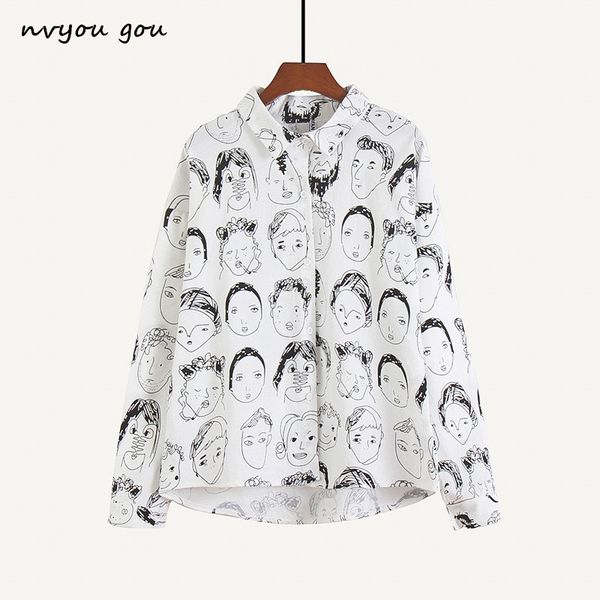 nvyou gou fashion character printed blouse women graffiti blouses streetwear turn down collar long sleeve cotton loose shirt y200103, White
nvyou gou fashion character printed blouse women graffiti blouses streetwear turn down collar long sleeve cotton loose shirt y200103, White