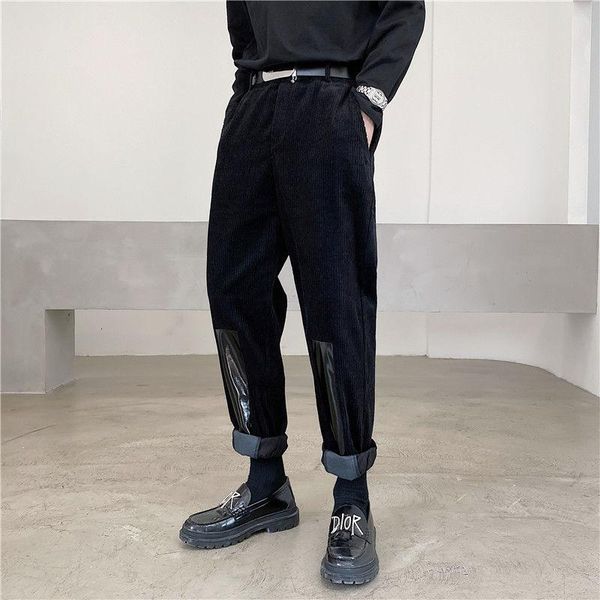 men's pants 2021 spring and autumn youth personality design loose corduroy cropped fashion casual wide leg, Black
men's pants 2021 spring and autumn youth personality design loose corduroy cropped fashion casual wide leg, Black