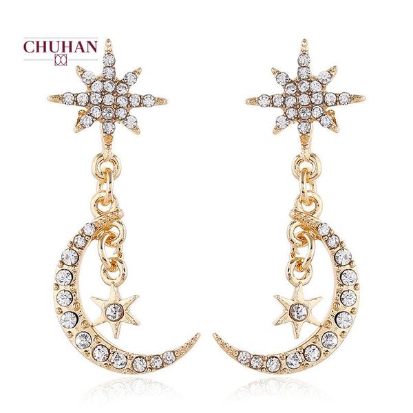 stud chuhan handmade boho earrings women fashion long moon crystal female wedding earings party jewelry j27, Golden;silver
stud chuhan handmade boho earrings women fashion long moon crystal female wedding earings party jewelry j27, Golden;silver