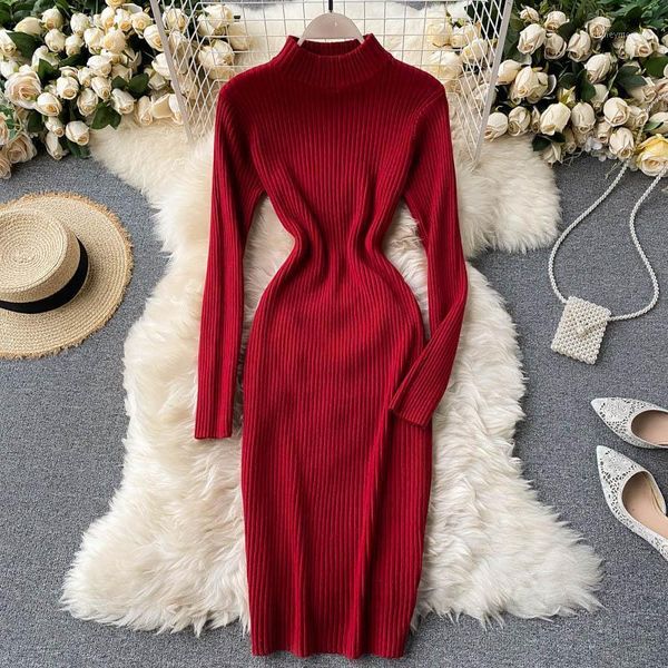 casual dresses sweater dress women's autumn winter 2021 korean simple solid color elegant knit tight bag hip bottom women vestidos1, Black;gray
casual dresses sweater dress women's autumn winter 2021 korean simple solid color elegant knit tight bag hip bottom women vestidos1, Black;gray