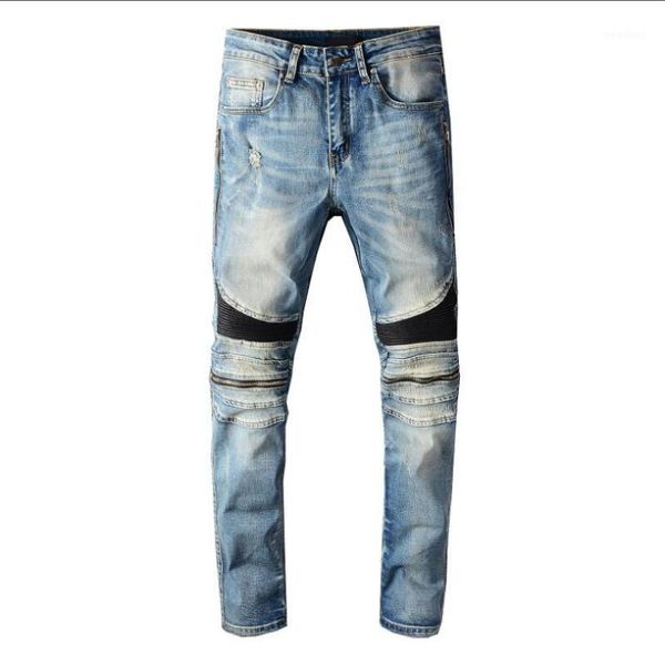 men's jeans men draped ripped skinny moto biker holes washed zipperjeans destroyed straight pants slim fit denim scratched overalls jea, Blue
men's jeans men draped ripped skinny moto biker holes washed zipperjeans destroyed straight pants slim fit denim scratched overalls jea, Blue