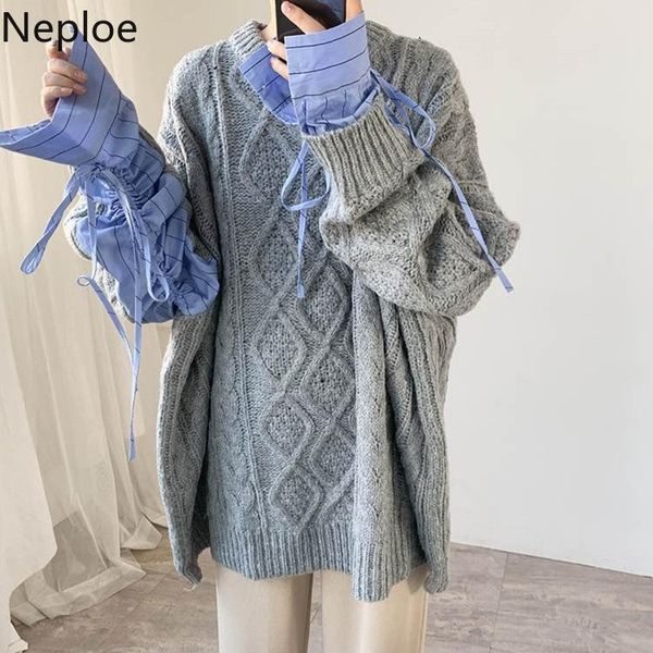 neploe oversized outwear fashion sweaters for women shirt patchwork sueter streetwear 2020 autumn winter female pullovers coat, White;black
neploe oversized outwear fashion sweaters for women shirt patchwork sueter streetwear 2020 autumn winter female pullovers coat, White;black