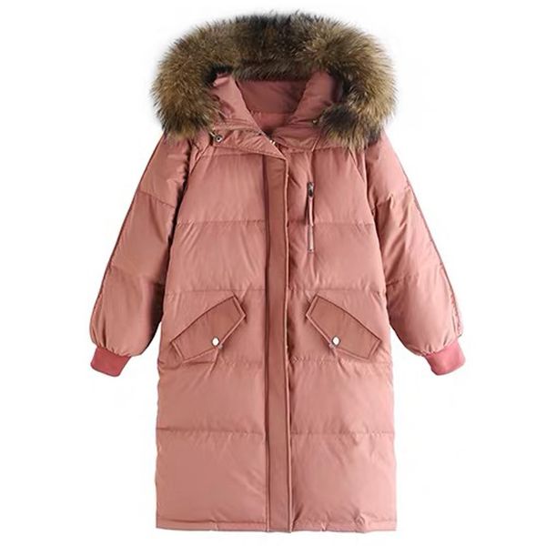 2020 new mid-length large fur collar winter loose women's down jacket coat cotton, Black
2020 new mid-length large fur collar winter loose women's down jacket coat cotton, Black