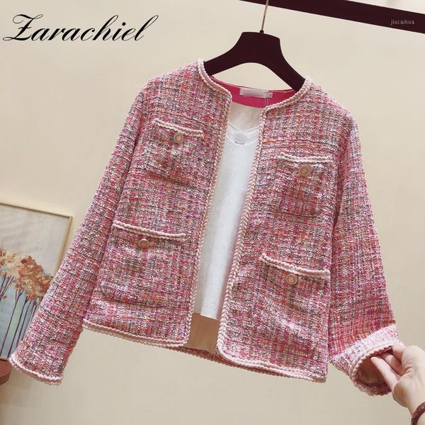 new 2019 autumn womens short jacket sweet o-neck long sleeve open stitch pocket outerwear female casual pink plaid tweed coat1, Black;brown
new 2019 autumn womens short jacket sweet o-neck long sleeve open stitch pocket outerwear female casual pink plaid tweed coat1, Black;brown