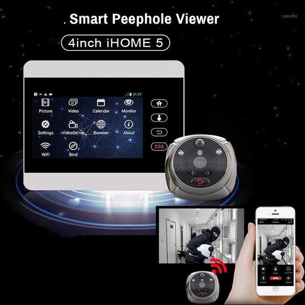 ihome5 wifi 1080p hd door viewer 4" lcd screen gsm wireless camera alarm ring video eye call peephole doorbell pir motion detect1
ihome5 wifi 1080p hd door viewer 4" lcd screen gsm wireless camera alarm ring video eye call peephole doorbell pir motion detect1
