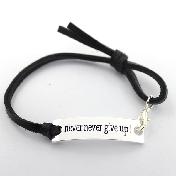 eosmer stamped inspiring bracelet:never never give up encourage stamped quote black stamped inspiring gift bracelet 10pcs/lot,ing, Golden;silver
eosmer stamped inspiring bracelet:never never give up encourage stamped quote black stamped inspiring gift bracelet 10pcs/lot,ing, Golden;silver