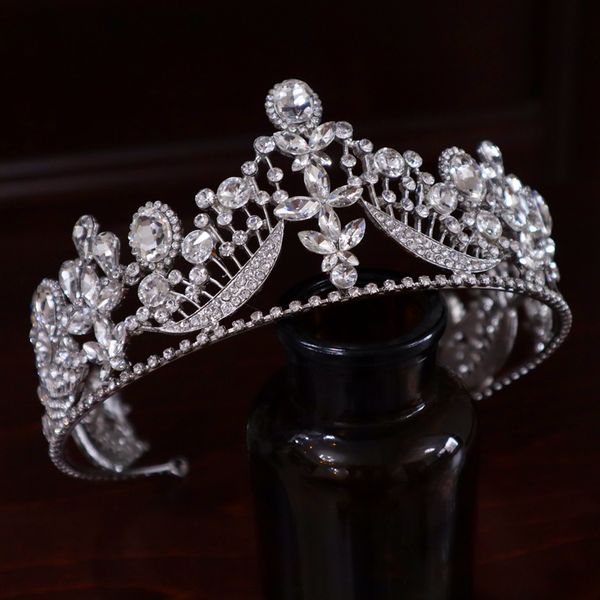 mwith elegant korean diamond luxury princess inlaid modeling headdress big wedding gift crown k, Silver
mwith elegant korean diamond luxury princess inlaid modeling headdress big wedding gift crown k, Silver