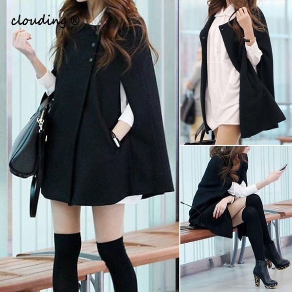 wool cloak women coat poncho winter warm cape parka outwear batwing new casual stylish fashion polyester, Black
wool cloak women coat poncho winter warm cape parka outwear batwing new casual stylish fashion polyester, Black