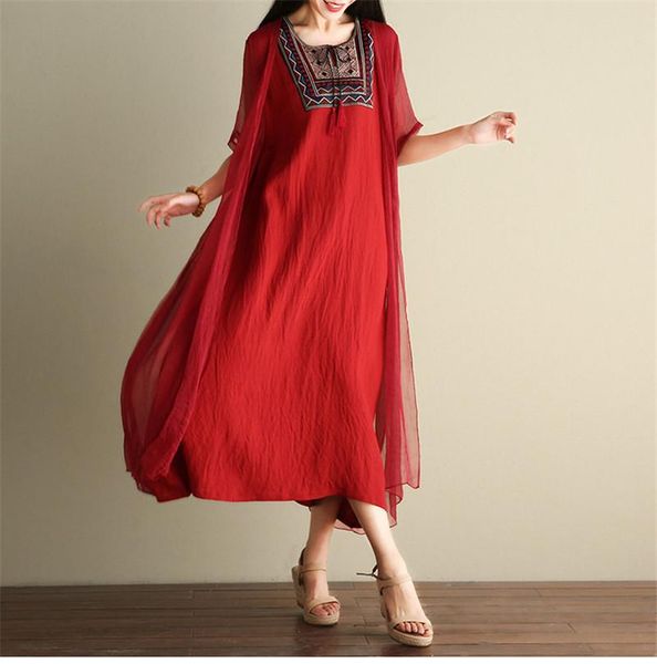 maternity dresses chinese style national summer dress embroidery beach fake two pregnant women cloth long, White
maternity dresses chinese style national summer dress embroidery beach fake two pregnant women cloth long, White