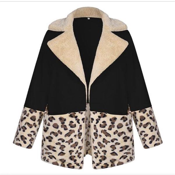 women's jackets women lapel leopard grain color spliced double-sided velvet long sleeve jacket streetwear harajuku vintage casual outer, Black;brown 
women's jackets women lapel leopard grain color spliced double-sided velvet long sleeve jacket streetwear harajuku vintage casual outer, Black;brown