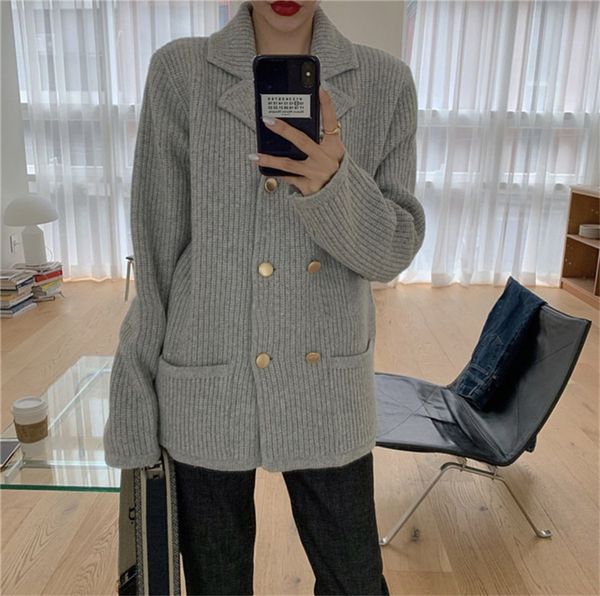 2021 new coria mulheres minimalismo cardigan elegante lapela metal duplo solto blusas grossas manga comprida malha camisola casaco 8vw8, White;black
2021 new coria mulheres minimalismo cardigan elegante lapela metal duplo solto blusas grossas manga comprida malha camisola casaco 8vw8, White;black