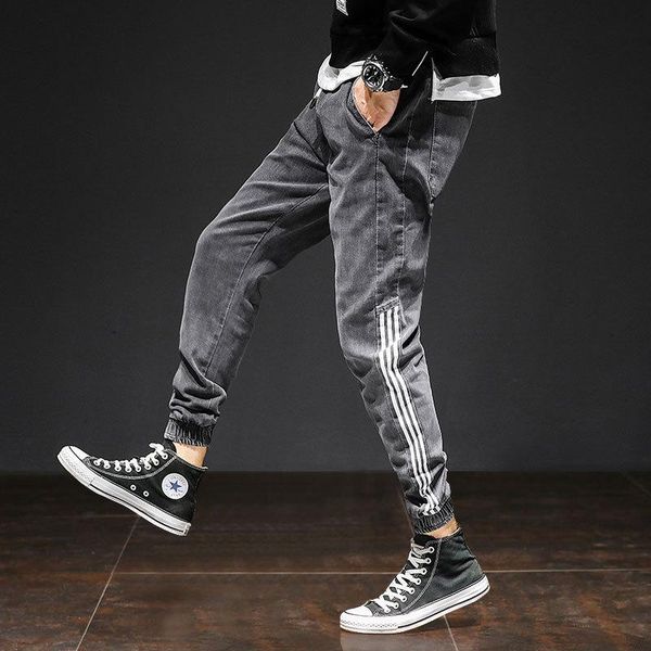 men's jeans autumn pencil pants solid bunch of foot stretchy breathable stripe decoration casual fashion male denim, Blue
men's jeans autumn pencil pants solid bunch of foot stretchy breathable stripe decoration casual fashion male denim, Blue
