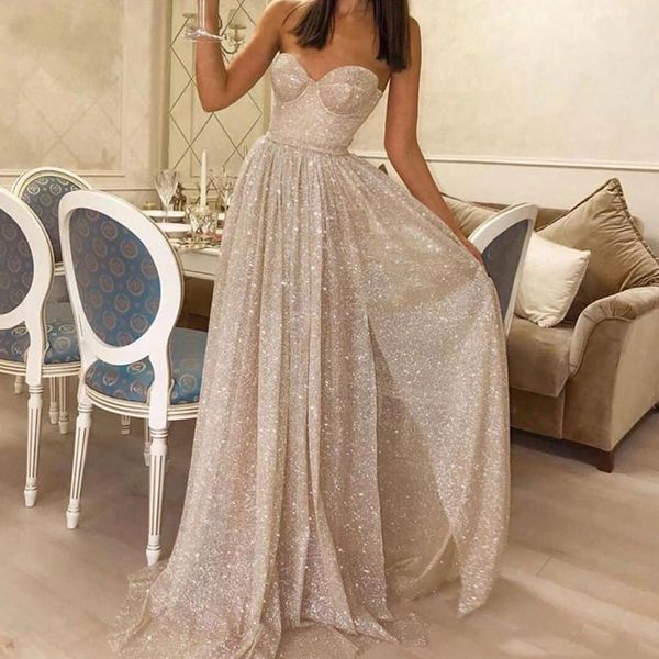 champagne sequined evening dresses 2021 strapless sweetheart neck sweep train formal prom party gowns plus size, Black;red
champagne sequined evening dresses 2021 strapless sweetheart neck sweep train formal prom party gowns plus size, Black;red