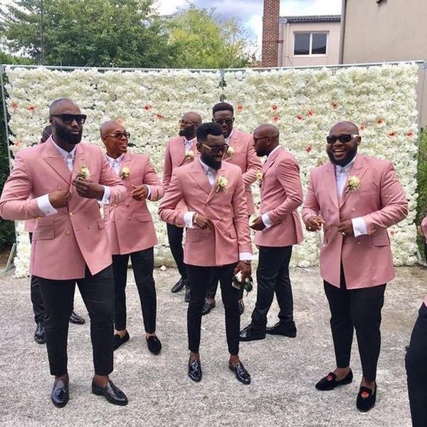 blush pink double-breasted men's suit for wedding groomsmen suits slim fit 2 pieces wedding tuxedo for man party suits, White;black
blush pink double-breasted men's suit for wedding groomsmen suits slim fit 2 pieces wedding tuxedo for man party suits, White;black