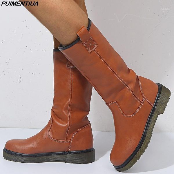 puimentiua winter women warm boots slip on comfy shoes for women solid mid-calf round toe botas mujer platform flats shoes1, Black
puimentiua winter women warm boots slip on comfy shoes for women solid mid-calf round toe botas mujer platform flats shoes1, Black