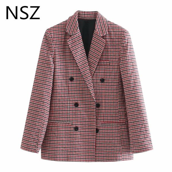 nsz women elegant plaid blazer long sleeve double breasted slim check coat office work lattice suit jacket houndstooth outerwear y201026, White;black
nsz women elegant plaid blazer long sleeve double breasted slim check coat office work lattice suit jacket houndstooth outerwear y201026, White;black